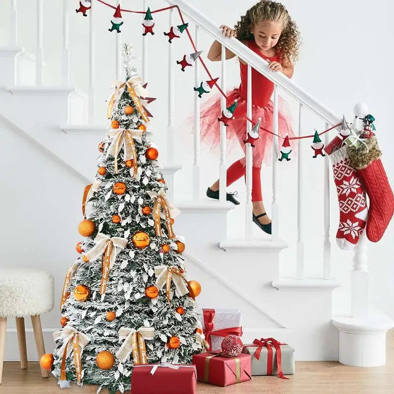 Para nova árvore de natal dobrável retrátil fácil de montar com arcos e bolas decoração do feriado de natal