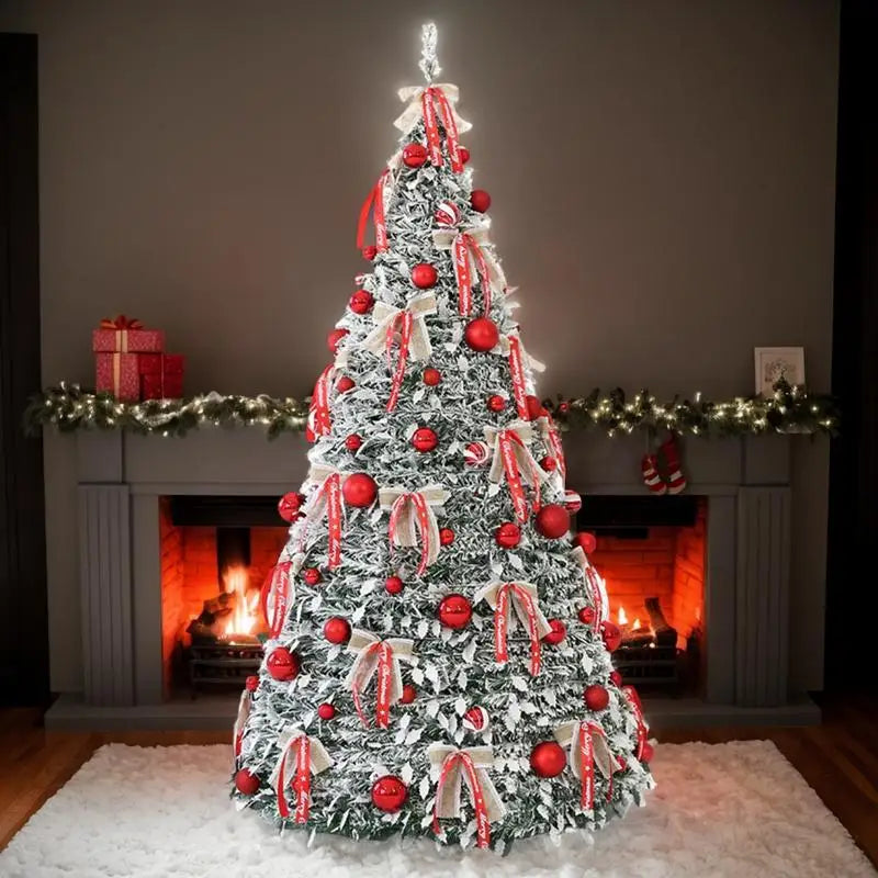 Para 1,5 m pop up árvore de natal árvore artificial telescópica com decorações decoração dobrável