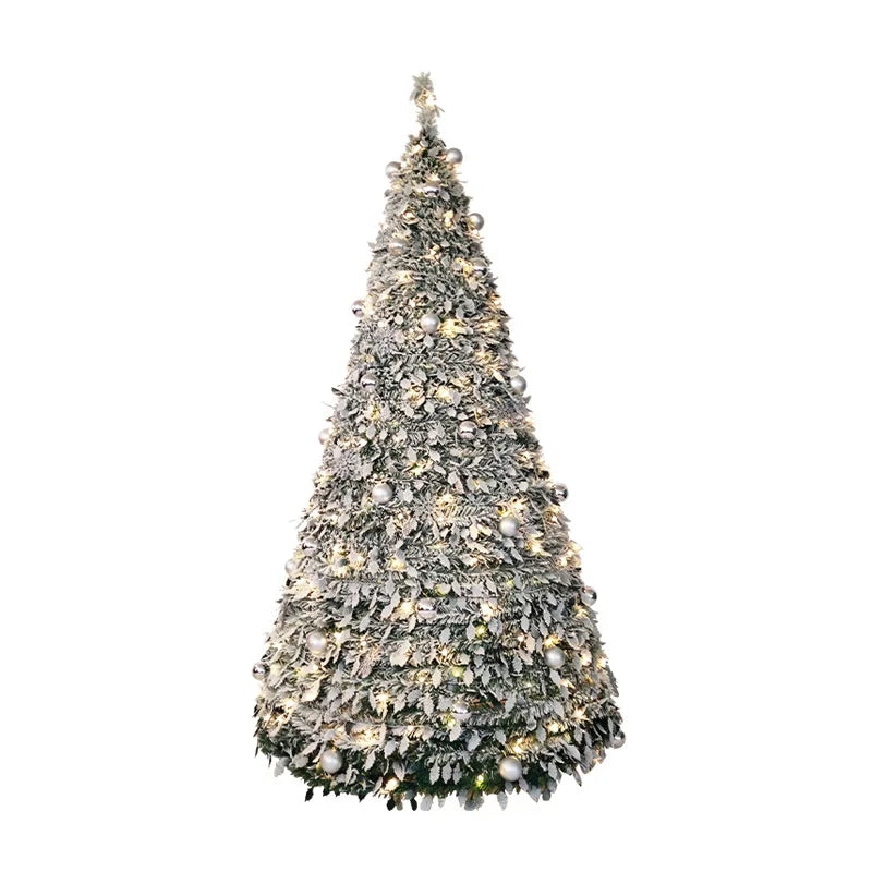 Árvore de Natal Retrátil Dobrável – Montagem Fácil, Decoração Premium