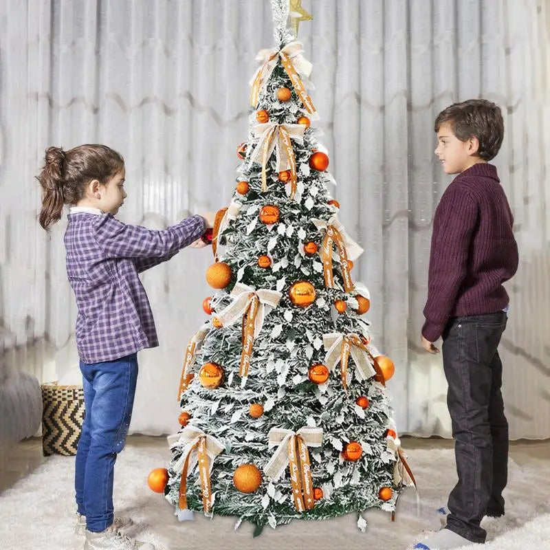 Para nova árvore de natal dobrável retrátil fácil de montar com arcos e bolas decoração do feriado de natal